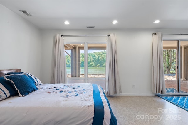 6664 Lake Shore Dr, Hickory, NC 28601 - bedroom featuring recessed lighting, baseboards, and access to exterior