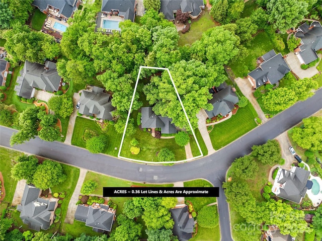 4339 Shannamara Dr, Matthews, NC 28104 - aerial perspective of suburban area featuring property boundaries highlighted