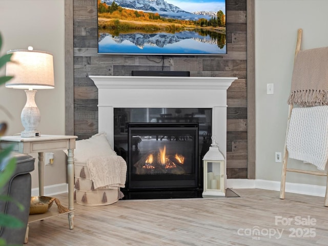 5013 Hamilton Mill Dr, Waxhaw, NC 28173 - detailed view of a glass covered fireplace and wood finished floors