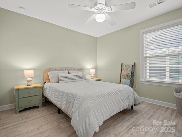 5013 Hamilton Mill Dr, Waxhaw, NC 28173 - bedroom with light wood-style flooring and ceiling fan