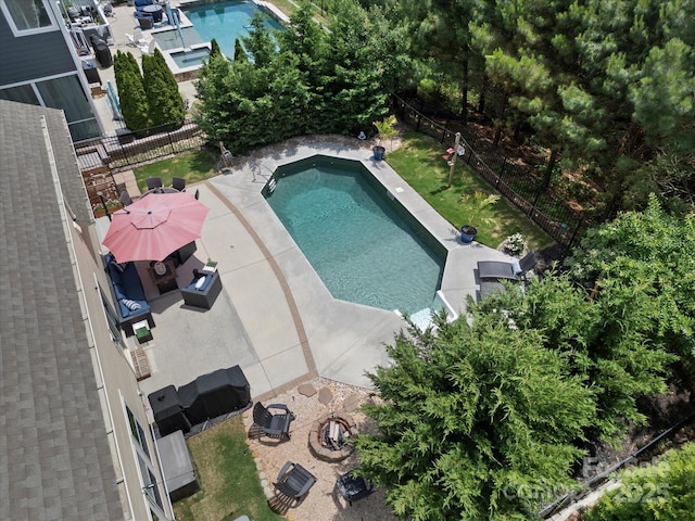 5013 Hamilton Mill Dr, Waxhaw, NC 28173 - view of swimming pool with a fenced backyard and a patio