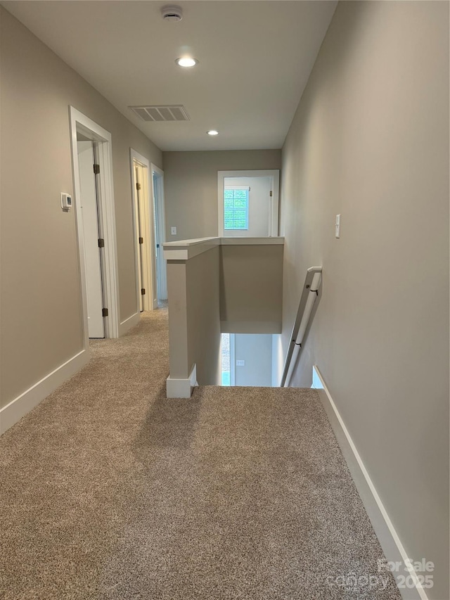 2012 Crown Point Dr Unit A, Albemarle, NC 28001 - corridor featuring an upstairs landing, baseboards, carpet, and recessed lighting
