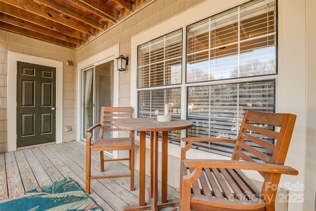 deck featuring covered porch