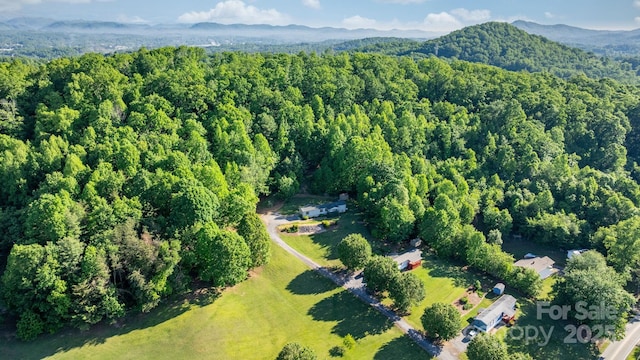 2930 Clarks Chapel Rd, Lenoir, NC 28645 - aerial view of property and surrounding area featuring a heavily wooded area and a mountain backdrop