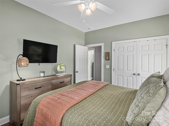 4 Greene Ln, Fletcher, NC 28732 - bedroom with a closet and a ceiling fan