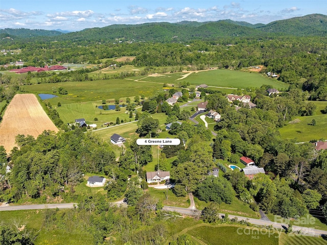 4 Greene Ln, Fletcher, NC 28732 - aerial view of property and surrounding area with mountains and a forest