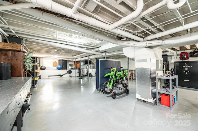below grade area with electric panel
