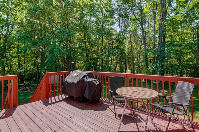 deck featuring grilling area