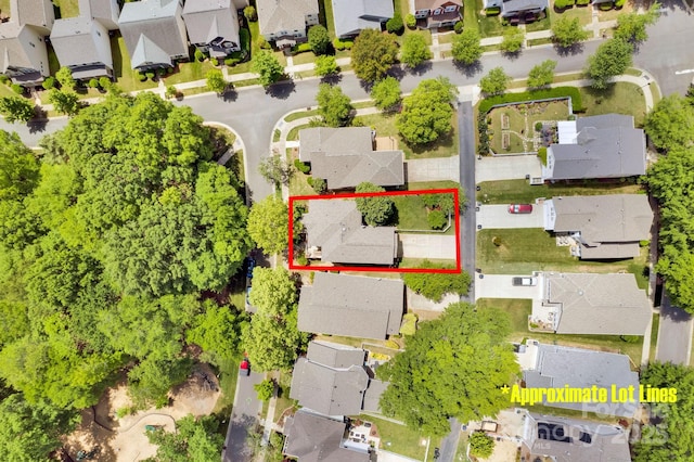 14940 Carbert Ln, Huntersville, NC 28078 - aerial perspective of suburban area with property boundaries highlighted