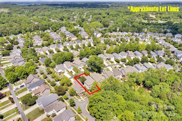 14940 Carbert Ln, Huntersville, NC 28078 - aerial overview of property's location featuring property parcel outlined and a forest