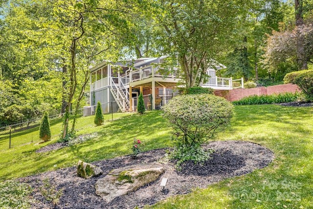 2044 Glenheath Dr, Hendersonville, NC 28791 - view of yard featuring a deck