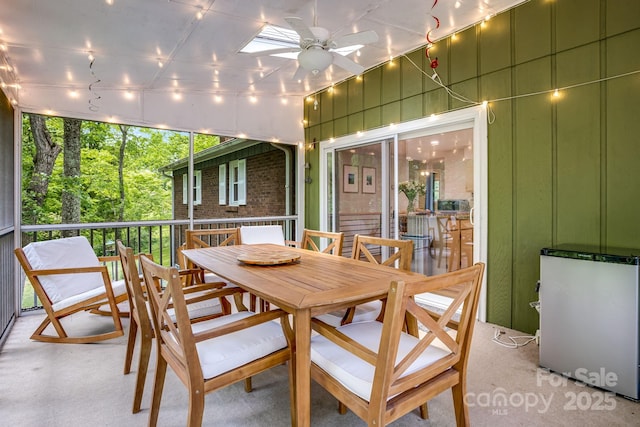 2044 Glenheath Dr, Hendersonville, NC 28791 - sunroom featuring ceiling fan and outdoor dining area
