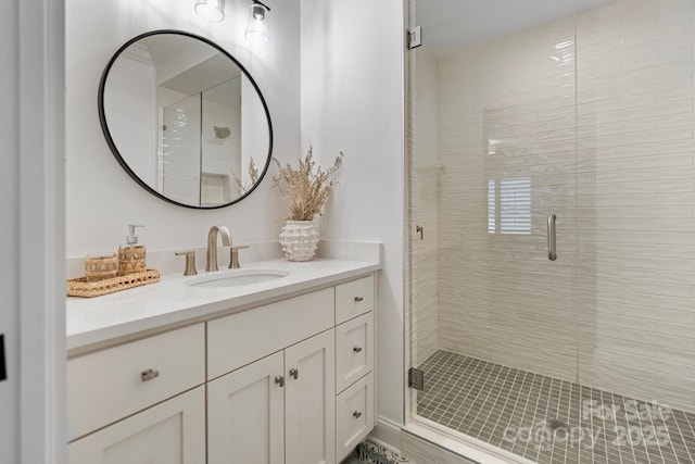 17416 Gillican Overlook Rd, Davidson, NC 28036 - bathroom featuring vanity and a shower stall