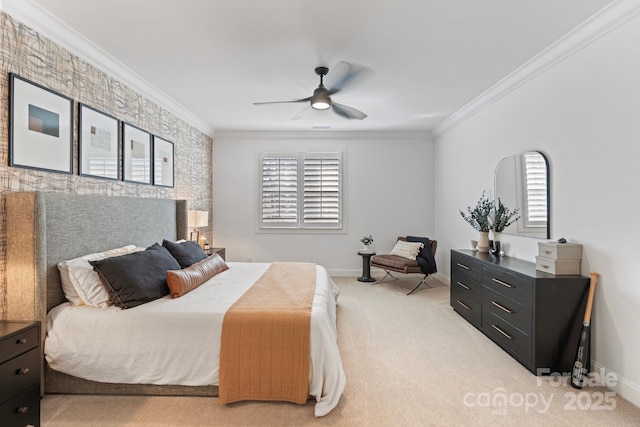 17416 Gillican Overlook Rd, Davidson, NC 28036 - bedroom featuring crown molding, multiple windows, light colored carpet, and baseboards