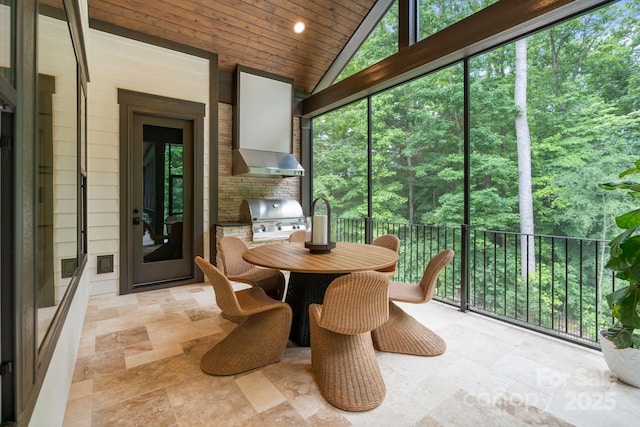 17416 Gillican Overlook Rd, Davidson, NC 28036 - sunroom / solarium featuring vaulted ceiling