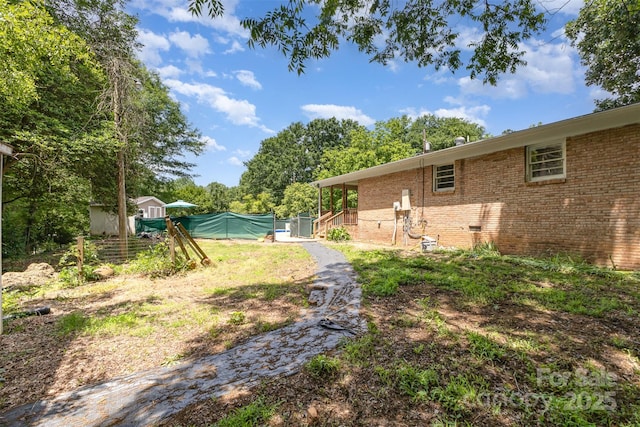 view of yard with fence