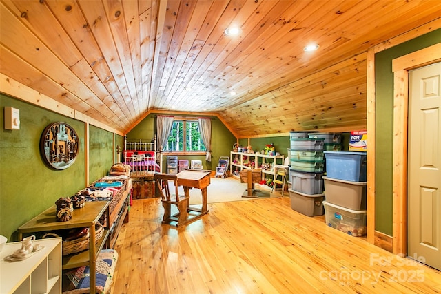 58 Great Aspen Way, Black Mountain, NC 28711 - office area featuring hardwood / wood-style floors, lofted ceiling, and wood ceiling