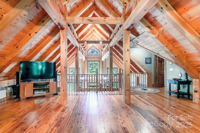 58 Great Aspen Way, Black Mountain, NC 28711 - unfurnished living room with hardwood / wood-style flooring and wood ceiling