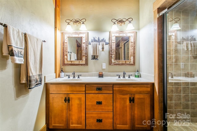 58 Great Aspen Way, Black Mountain, NC 28711 - bathroom featuring a shower stall and double vanity