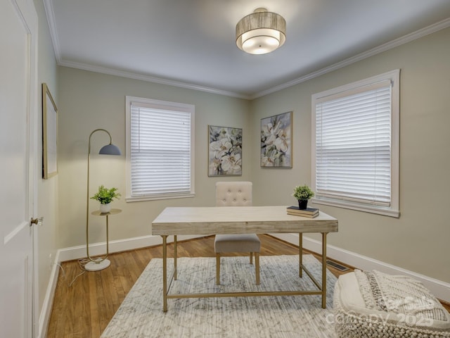 1069 Sedgefield Rd, Charlotte, NC 28209 - office space with wood finished floors, ornamental molding, and baseboards