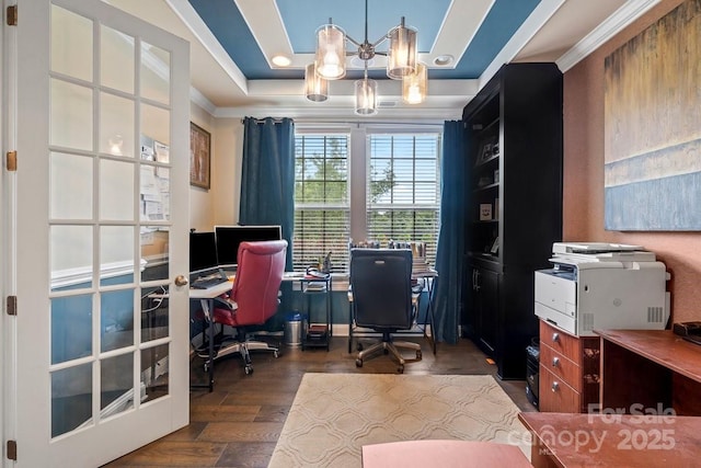 8514 Ellington Park Dr, Charlotte, NC 28277 - office space with a chandelier and wood finished floors