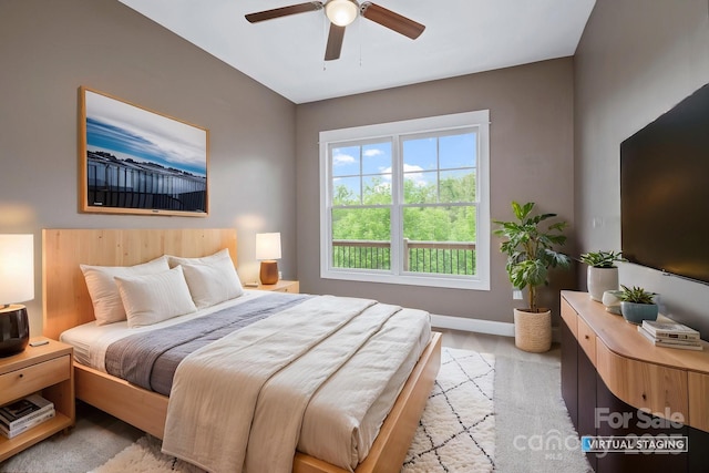 200 N Skyloft Dr Unit 2, Asheville, NC 28801 - bedroom with baseboards and ceiling fan