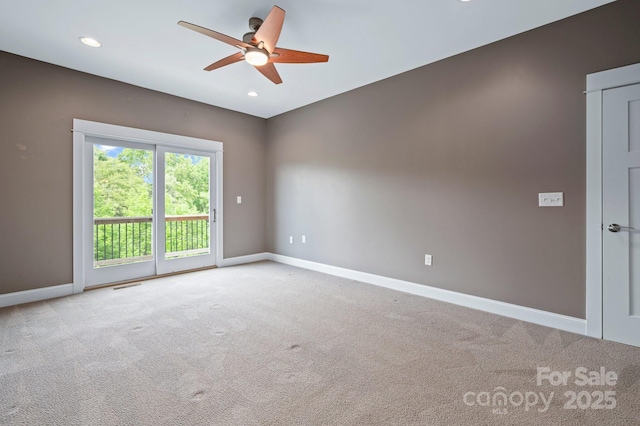 200 N Skyloft Dr Unit 2, Asheville, NC 28801 - carpeted empty room featuring baseboards, ceiling fan, and recessed lighting