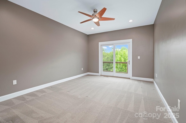 200 N Skyloft Dr Unit 2, Asheville, NC 28801 - empty room featuring ceiling fan, baseboards, carpet floors, and recessed lighting