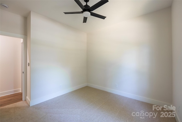 7426 Hambright Rd, Huntersville, NC 28078 - empty room featuring carpet, ceiling fan, baseboards, and a smoke detector