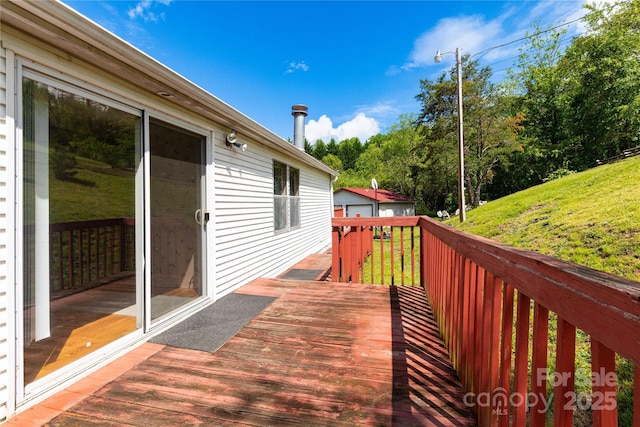283 Grandview Dr Unit 1, Marshall, NC 28753 - wooden deck with a lawn