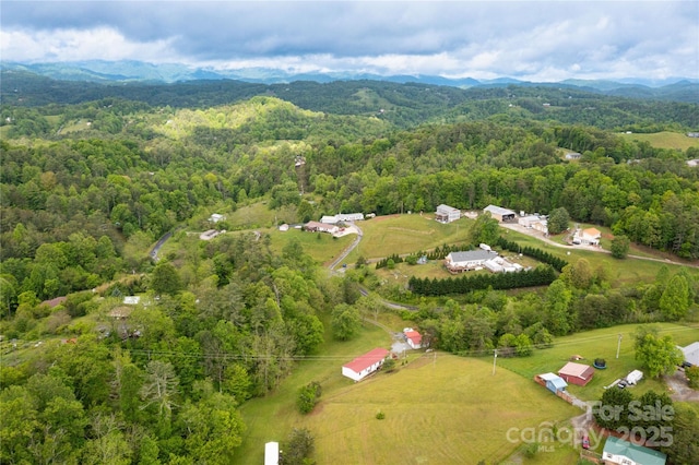 283 Grandview Dr Unit 1, Marshall, NC 28753 - aerial view of sparsely populated area featuring a forest and a mountainous background