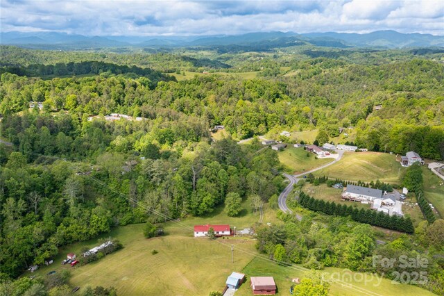 283 Grandview Dr Unit 1, Marshall, NC 28753 - aerial view of sparsely populated area featuring a forest and a mountain backdrop