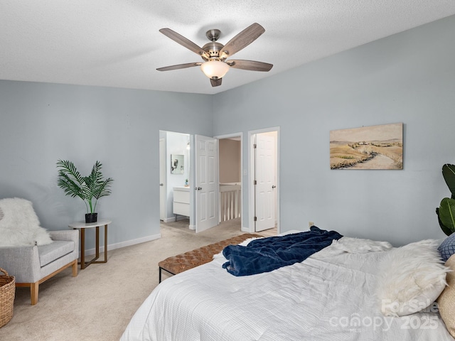 42 Hollybrook Dr, Asheville, NC 28803 - bedroom with light carpet, baseboards, lofted ceiling, and a ceiling fan