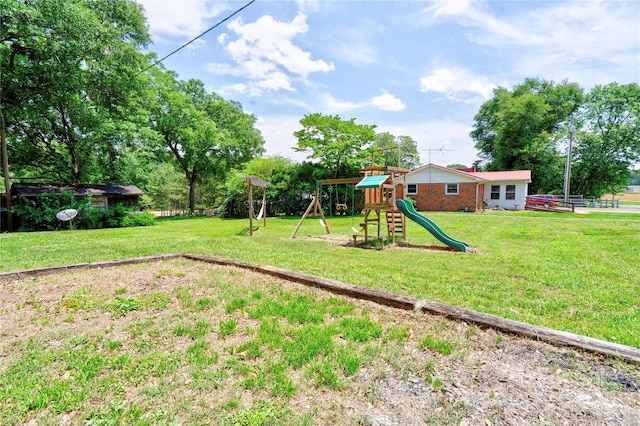619 E Sanders Rd, Shelby, NC 28150 - view of grassy yard featuring a playground