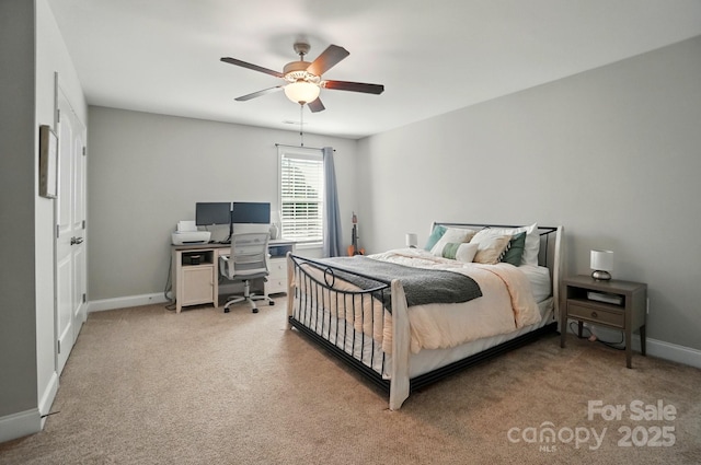 6314 Bluffton Ln, Midland, NC 28107 - carpeted bedroom with an office area, baseboards, and a ceiling fan