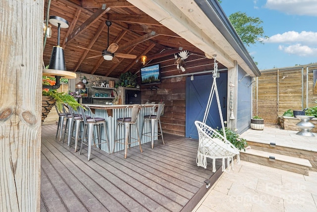 1701 Dearmon Dr, Charlotte, NC 28205 - deck with ceiling fan