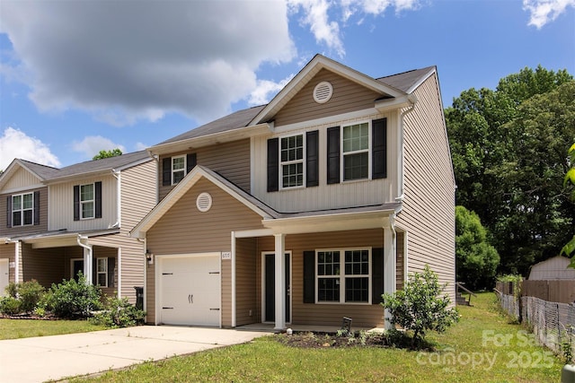 6717 Ware Rd, Charlotte, NC 28212 - view of front of house with concrete driveway, covered porch, and an attached garage