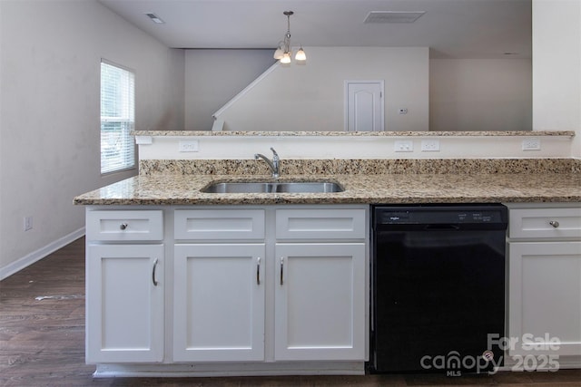 6717 Ware Rd, Charlotte, NC 28212 - kitchen featuring dishwasher, a sink, white cabinets, and baseboards