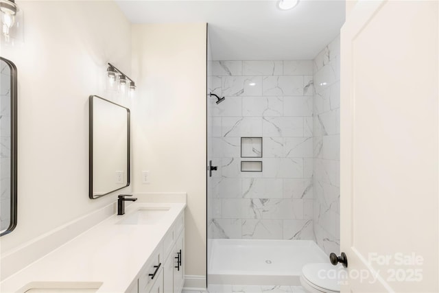 605 Stirewalt Rd, China Grove, NC 28023 - full bath featuring toilet, a shower stall, and double vanity