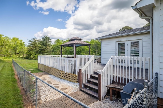 107 Pete Brittain Rd, Morganton, NC 28655 - wooden deck featuring a gazebo and french doors