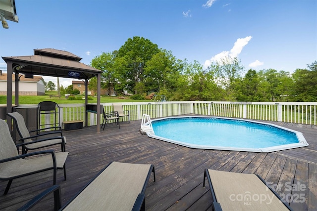 107 Pete Brittain Rd, Morganton, NC 28655 - view of swimming pool featuring a gazebo and a wooden deck