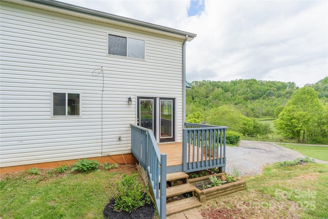 234 Snyder Farm Rd, Waynesville, NC 28786 - rear view of property with a wooden deck