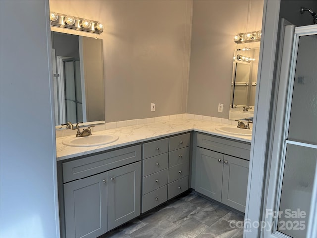 40 Mountainview Rd, Asheville, NC 28806 - full bathroom featuring double vanity and a shower with shower door