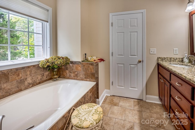7245 Willow Brook Ct, Denver, NC 28037 - full bathroom with baseboards, a bath, and vanity