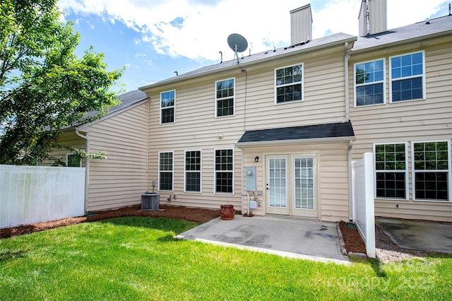 back of house featuring a patio and central air condition unit