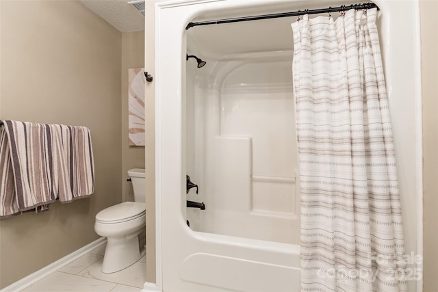 2730 Tiffany Dr, Rock Hill, SC 29732 - bathroom with toilet, baseboards, and shower / bath combo with shower curtain