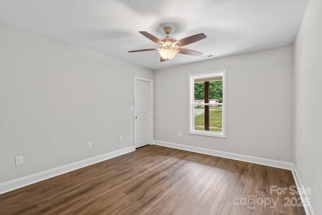 200 Mosley Rd, Blacksburg, SC 29702 - unfurnished room featuring baseboards, wood finished floors, and ceiling fan