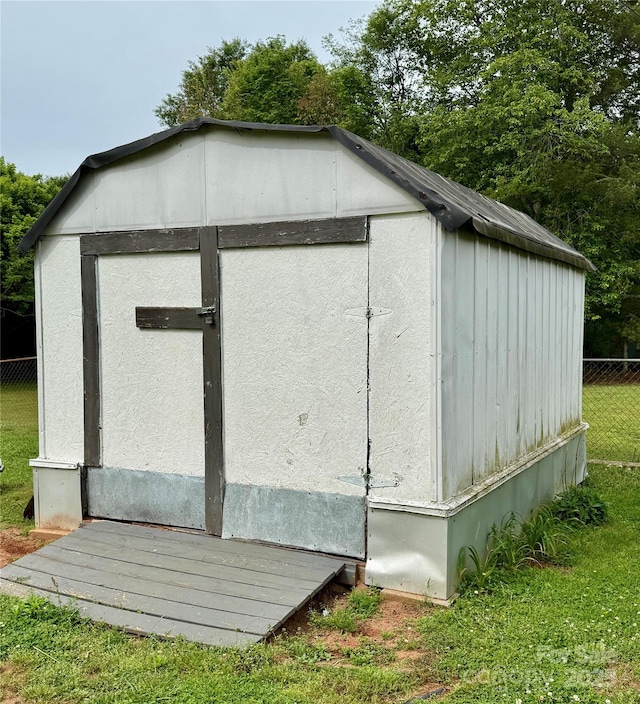 view of shed