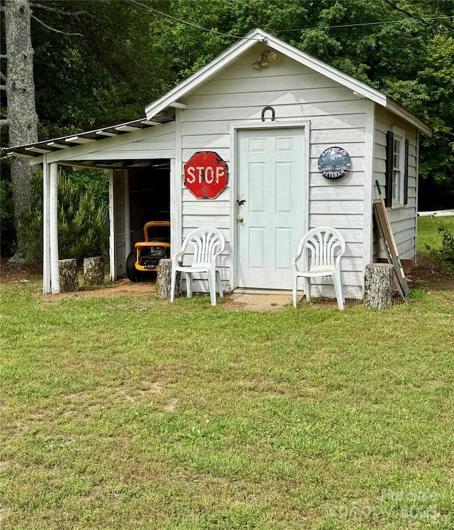 view of outbuilding featuring an outdoor structure