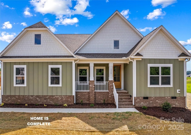 LOT101 Coppergate Dr, Salisbury, NC 28147 - craftsman-style home featuring board and batten siding, a porch, crawl space, and a shingled roof